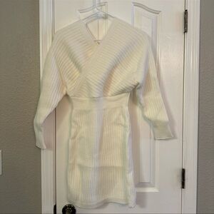 NWOT. Women's V Neck Sweater Dress, Long Sleeve.